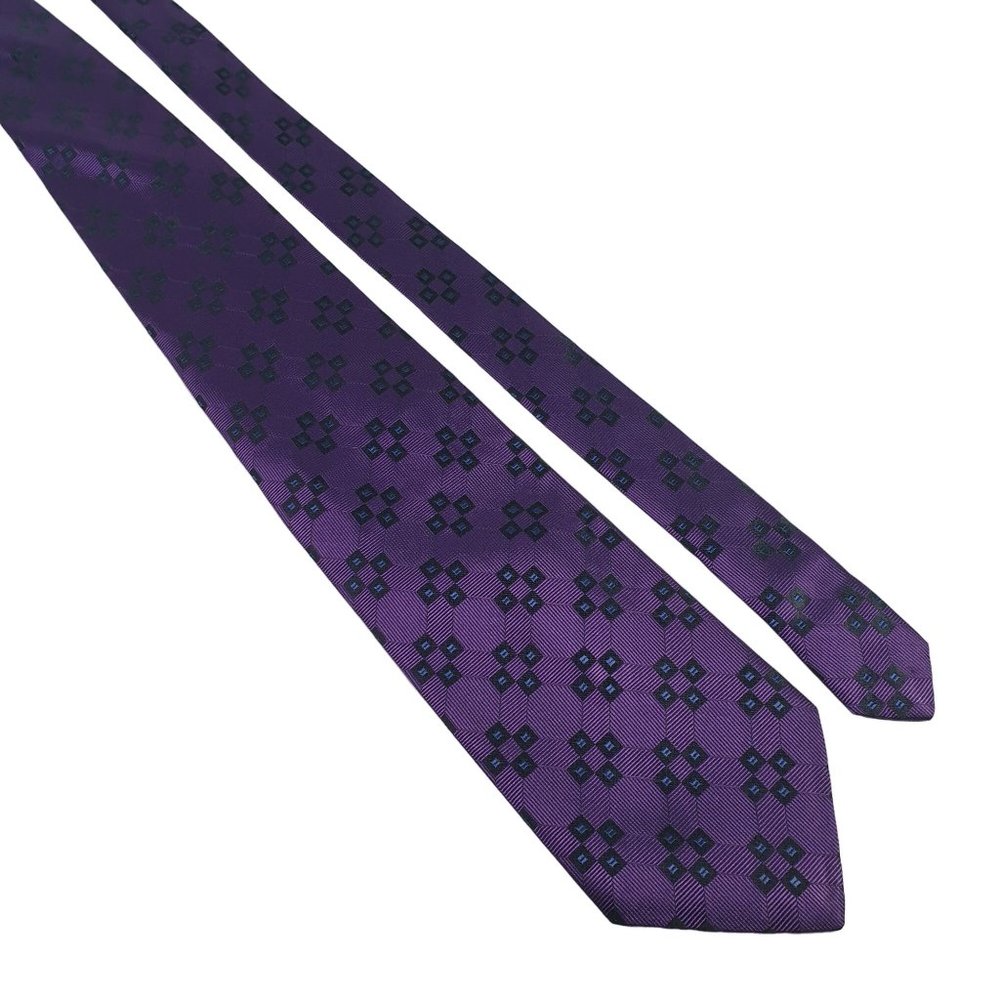 DeSantis Mens Necktie Designer Purple Blue Accessory Office Work Casual Dad Gift